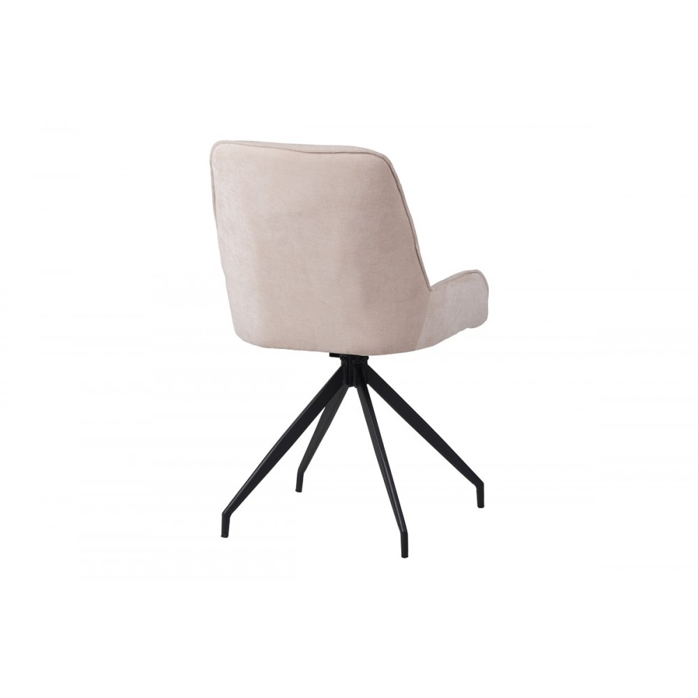 Καρέκλα περιστρεφόμενη "KADEIRA" από ύφασμα/μέταλλο σε χρώμα μπεζ/μαύρο 57.5x51x89