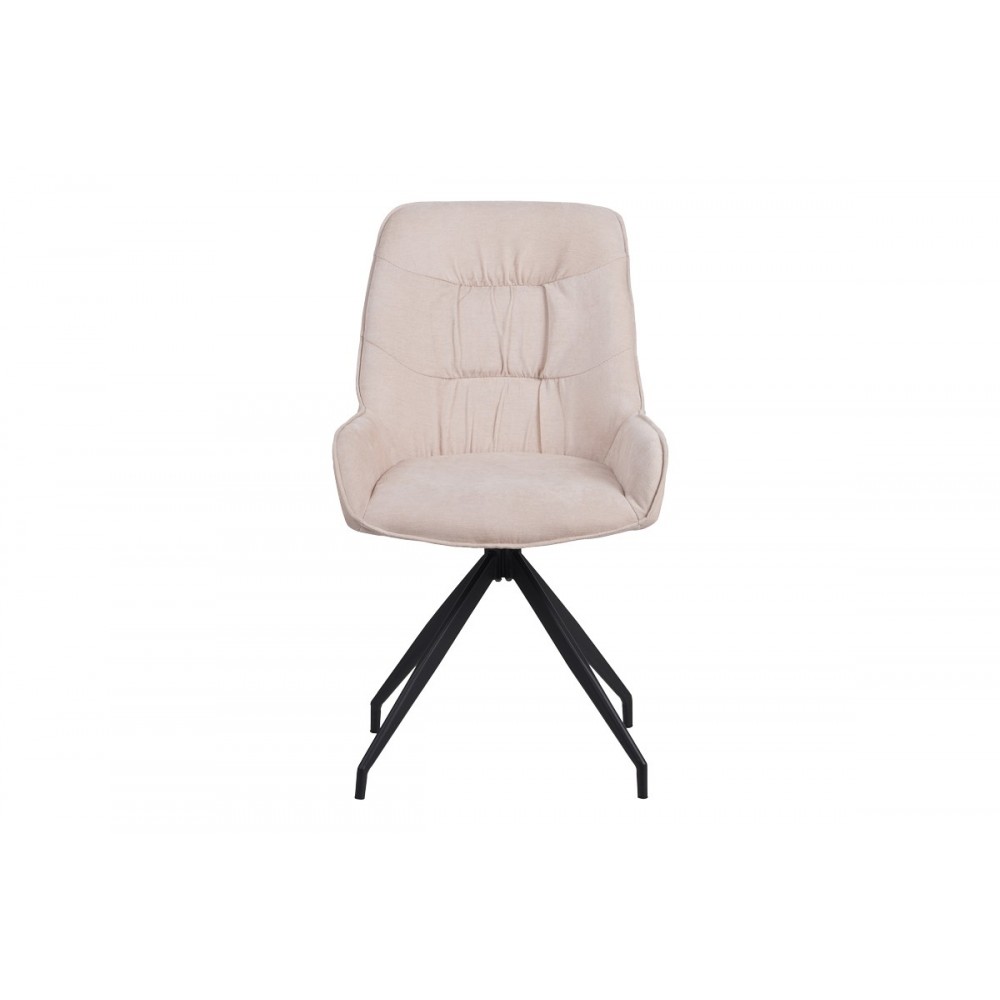 Καρέκλα περιστρεφόμενη "KADEIRA" από ύφασμα/μέταλλο σε χρώμα μπεζ/μαύρο 57.5x51x89