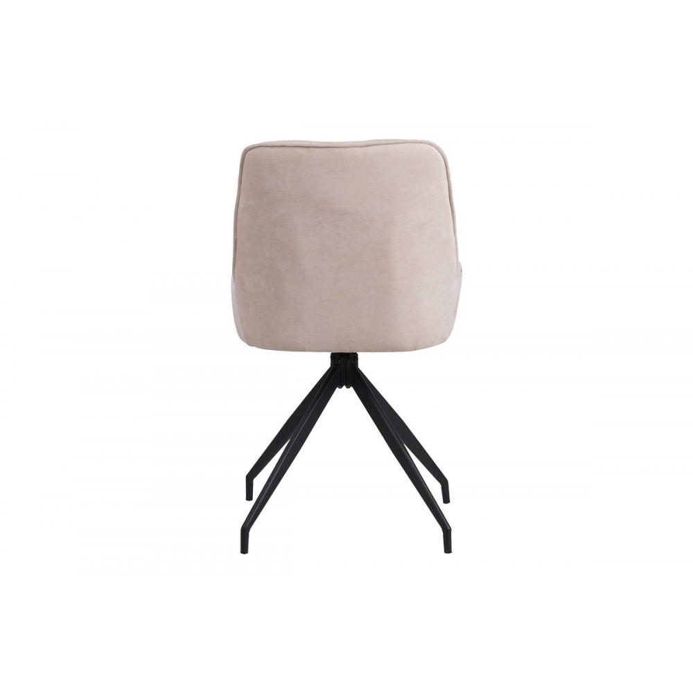 Καρέκλα περιστρεφόμενη "KADEIRA" από ύφασμα/μέταλλο σε χρώμα μπεζ/μαύρο 57.5x51x89