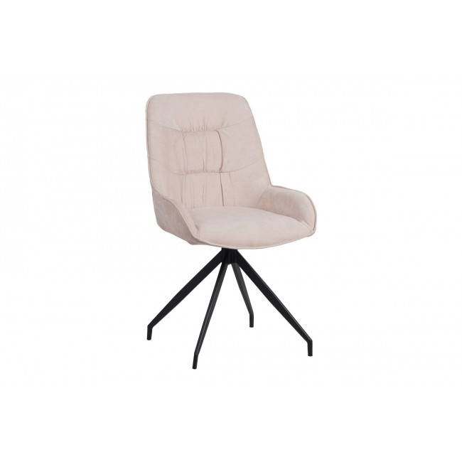 Καρέκλα περιστρεφόμενη "KADEIRA" από ύφασμα/μέταλλο σε χρώμα μπεζ/μαύρο 57.5x51x89