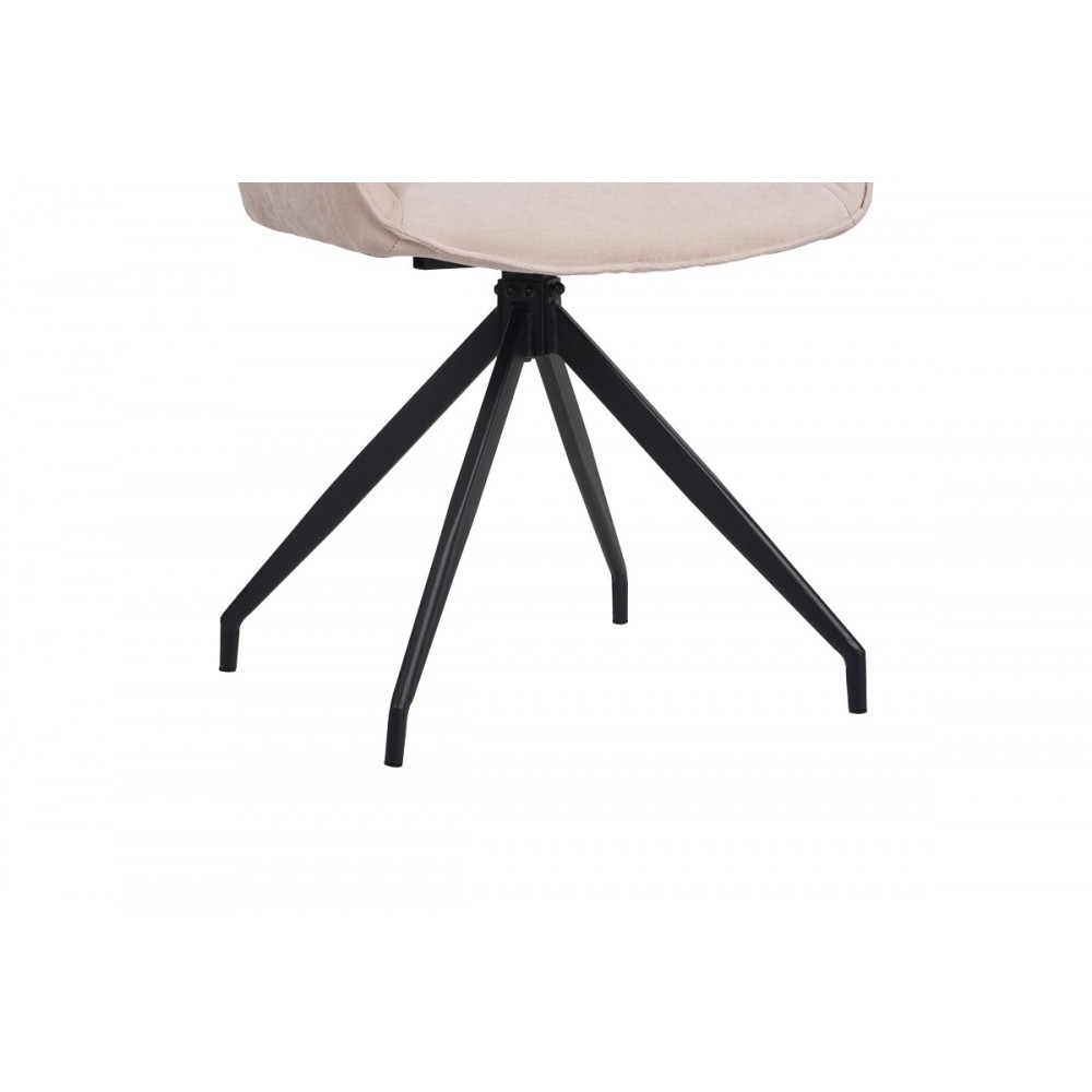 Καρέκλα περιστρεφόμενη "KADEIRA" από ύφασμα/μέταλλο σε χρώμα μπεζ/μαύρο 57.5x51x89