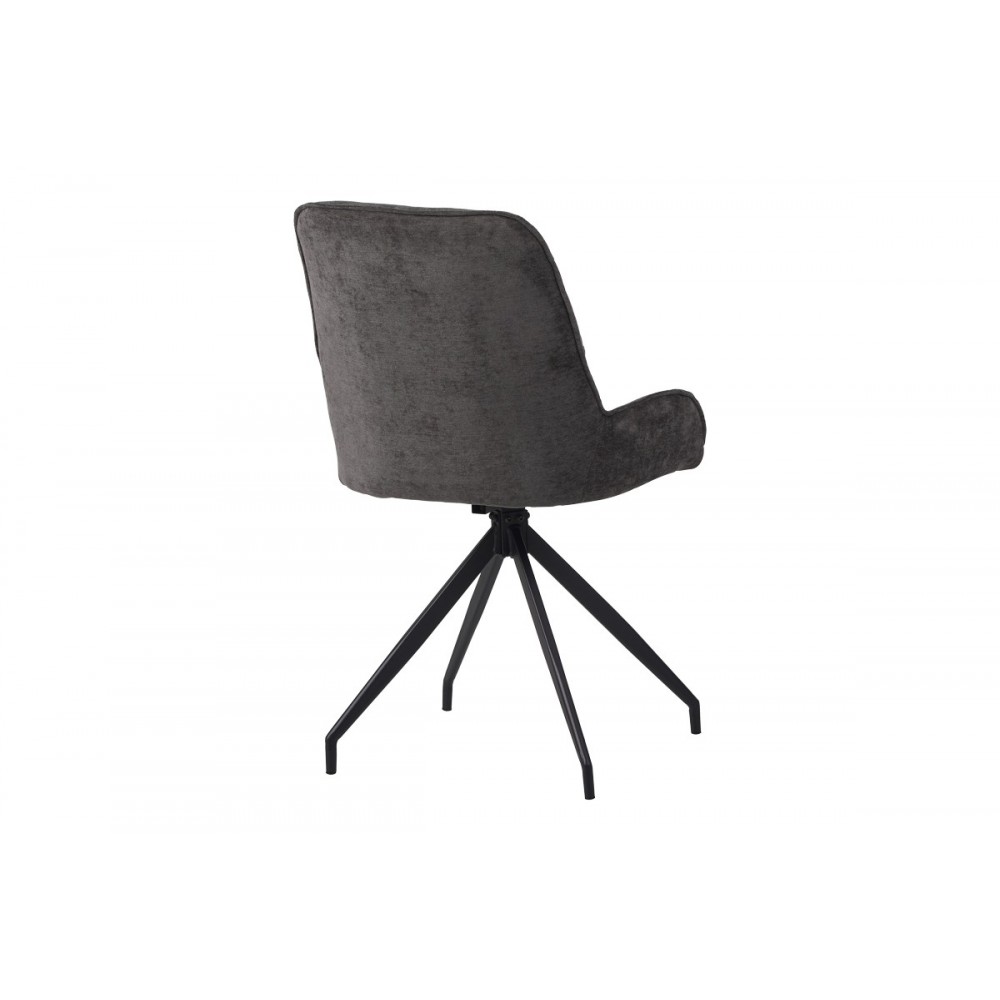 Καρέκλα περιστρεφόμενη "KADEIRA" από ύφασμα/μέταλλο σε χρώμα σκούρο γκρι/μαύρο 57.5x51x89