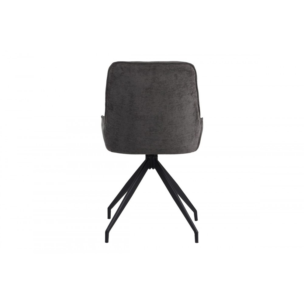 Καρέκλα περιστρεφόμενη "KADEIRA" από ύφασμα/μέταλλο σε χρώμα σκούρο γκρι/μαύρο 57.5x51x89