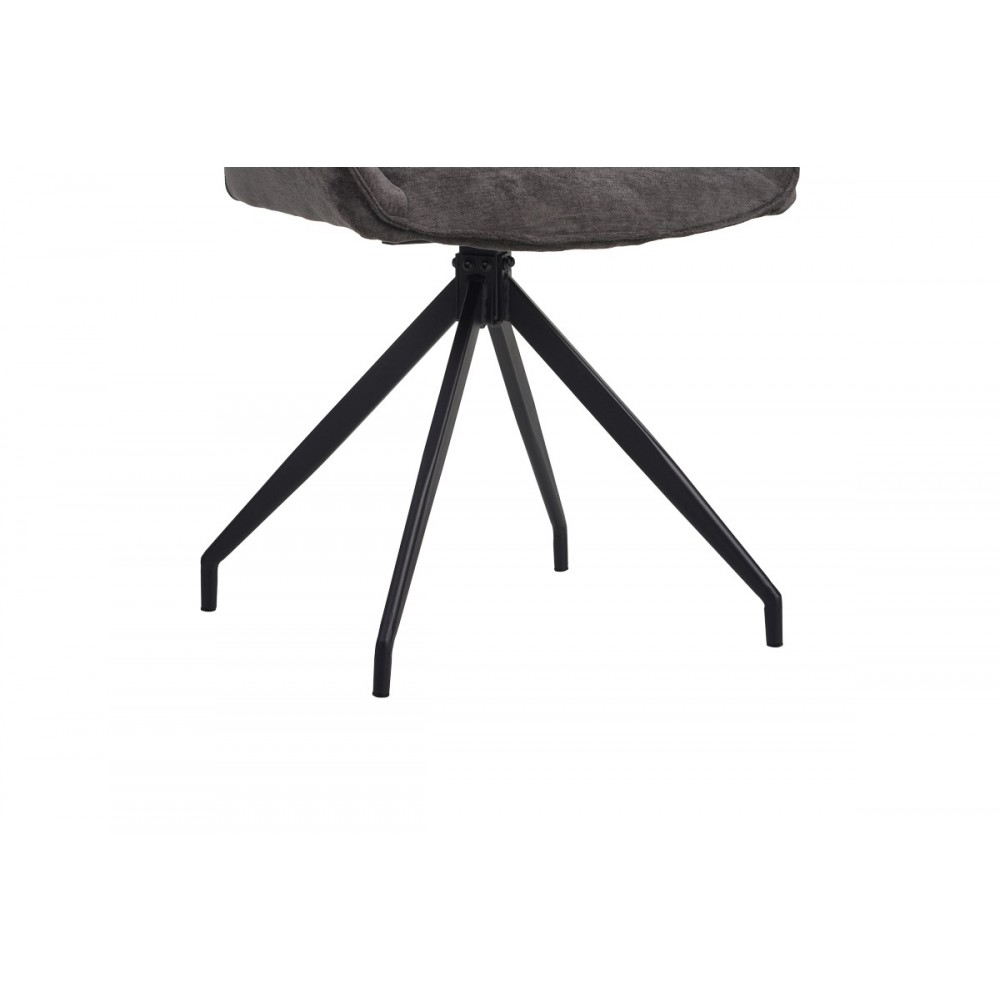 Καρέκλα περιστρεφόμενη "KADEIRA" από ύφασμα/μέταλλο σε χρώμα σκούρο γκρι/μαύρο 57.5x51x89