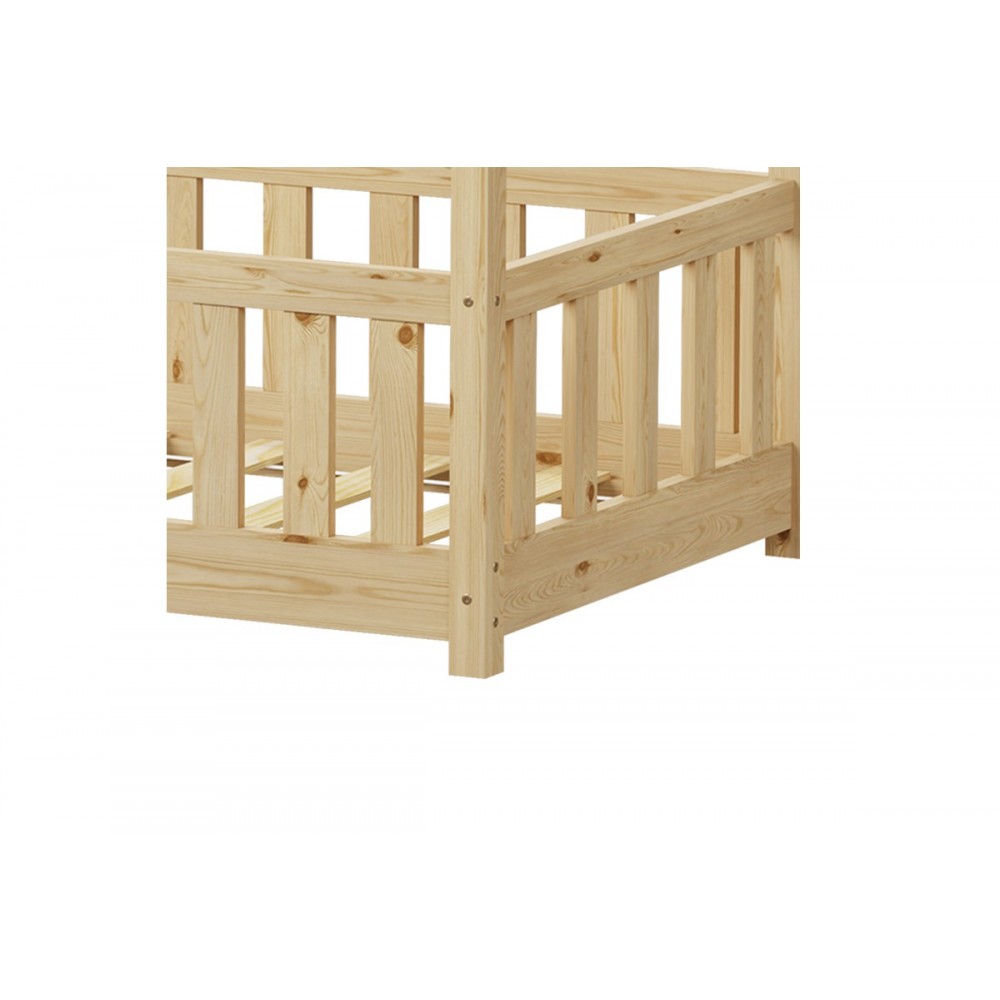 Παιδικό κρεβάτι "BAMBIE" τ.montessori από ξύλο σε χρώμα φυσικό 146x76x126.5