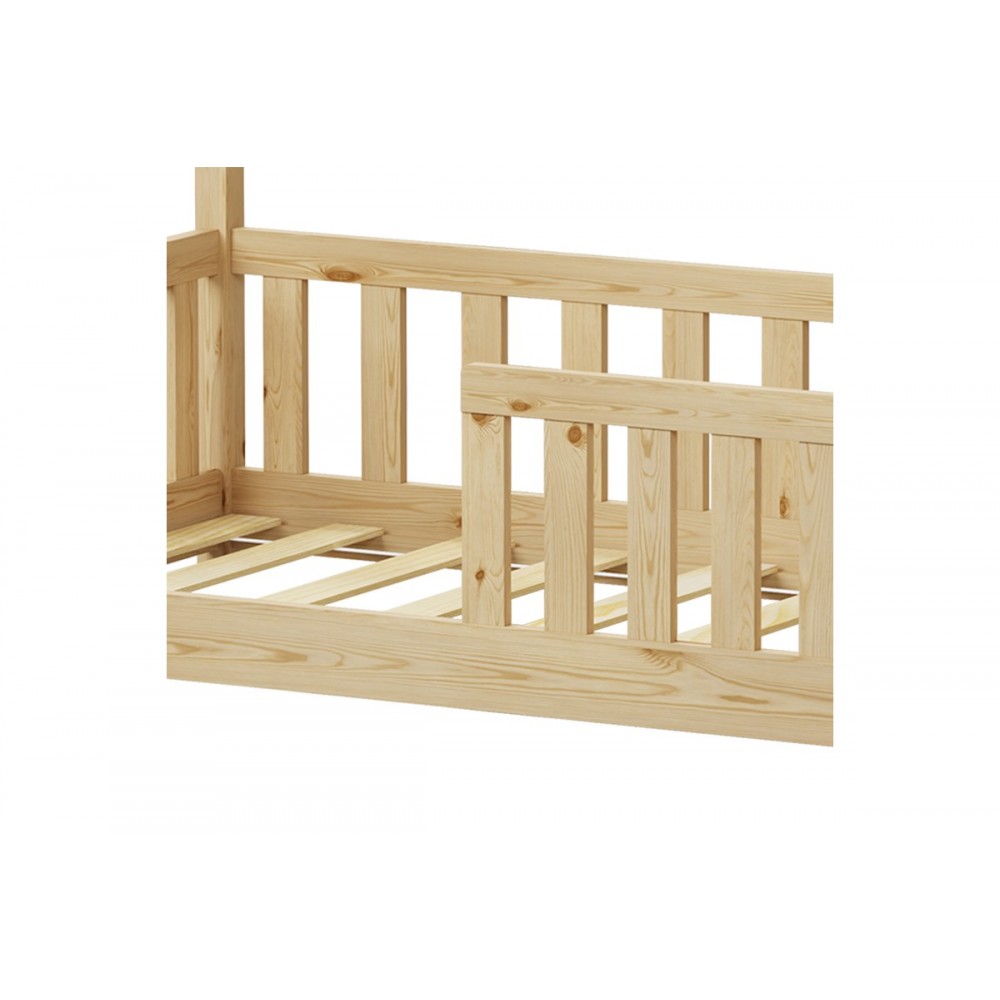 Παιδικό κρεβάτι "BAMBIE" τ.montessori από ξύλο σε χρώμα φυσικό 146x76x126.5