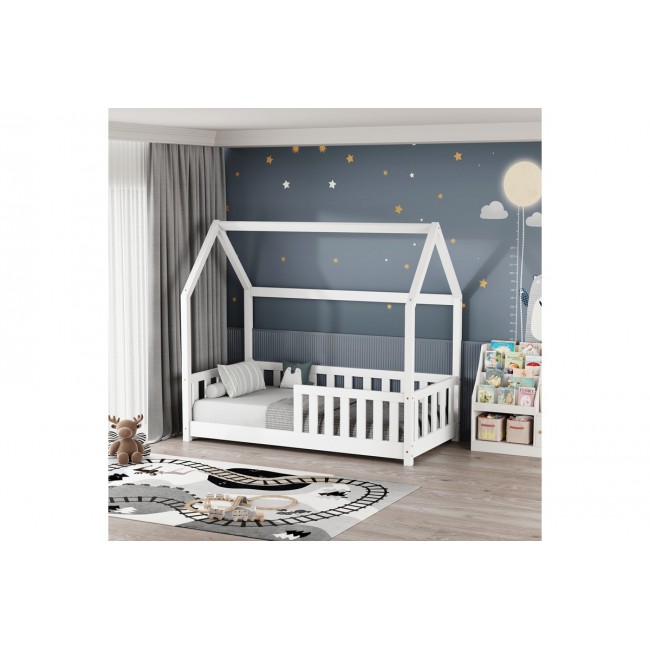 Παιδικό κρεβάτι "BAMBIE" τ.montessori από ξύλο σε χρώμα λευκό 146x76x126.5