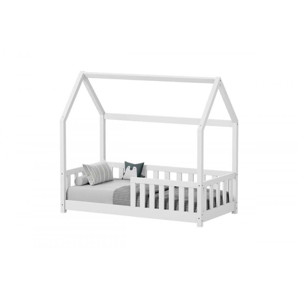 Παιδικό κρεβάτι "BAMBIE" τ.montessori από ξύλο σε χρώμα λευκό 146x76x126.5