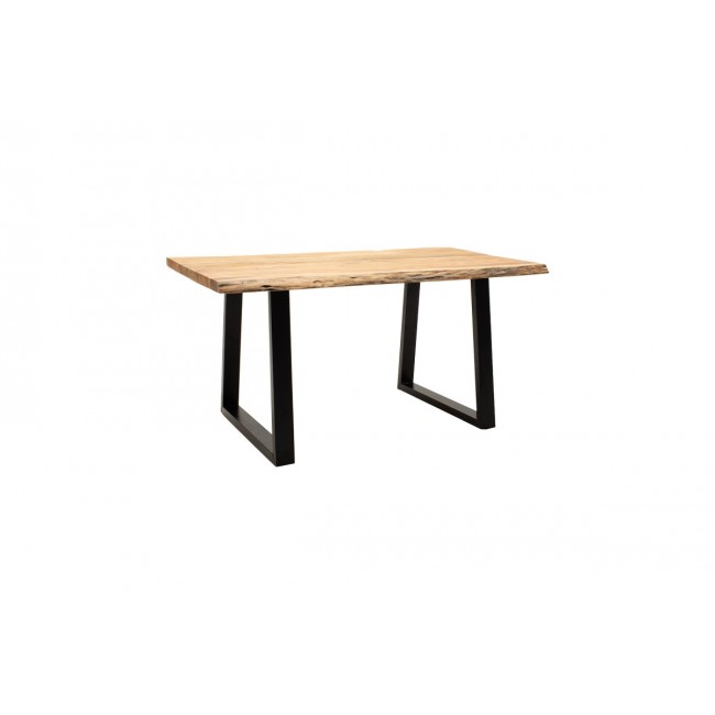 Τραπέζι "MILES" από ξύλο/μέταλλο σε χρώμα φυσικό/μαύρο 140x80x76
