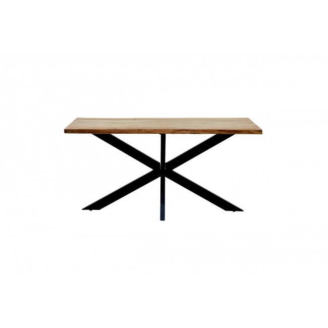 Τραπέζι "MILES" από ξύλο/μέταλλο σε χρώμα φυσικό/μαύρο 180x90x76