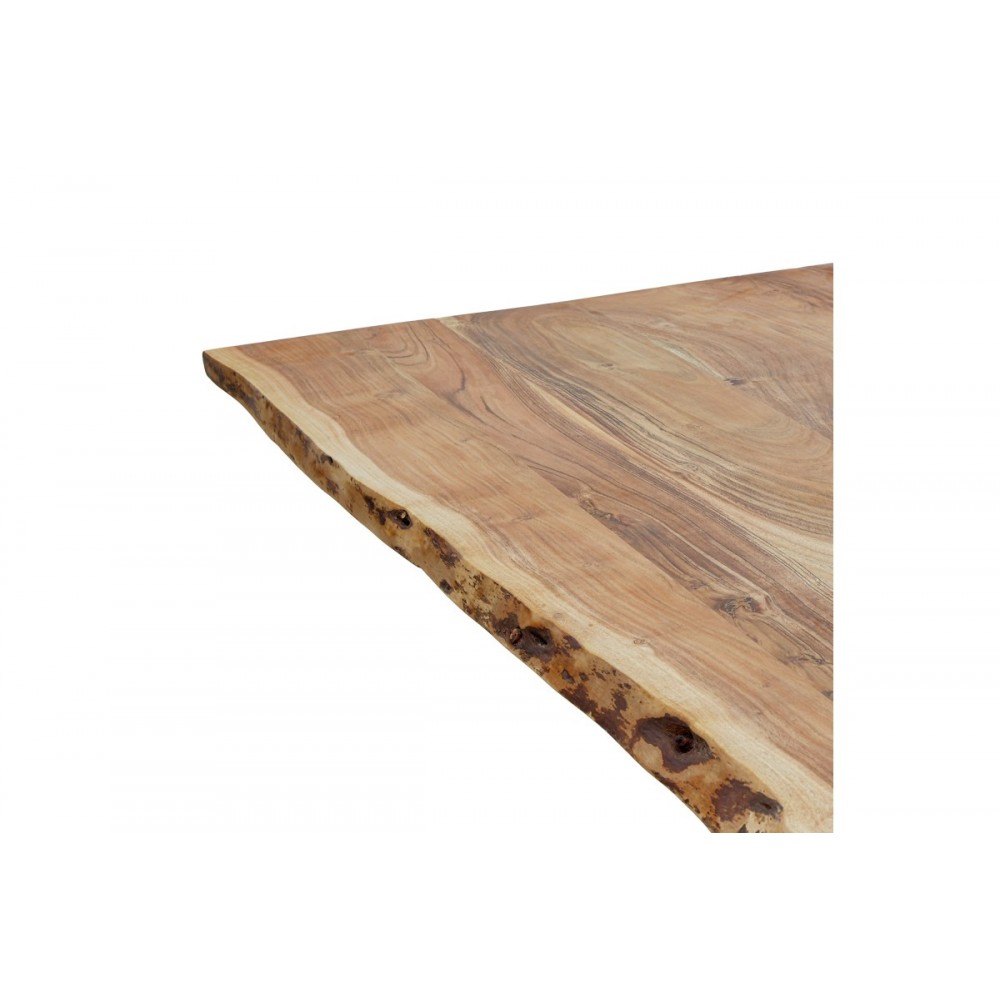 Τραπέζι "MILES" από ξύλο/μέταλλο σε χρώμα φυσικό/μαύρο 180x90x76