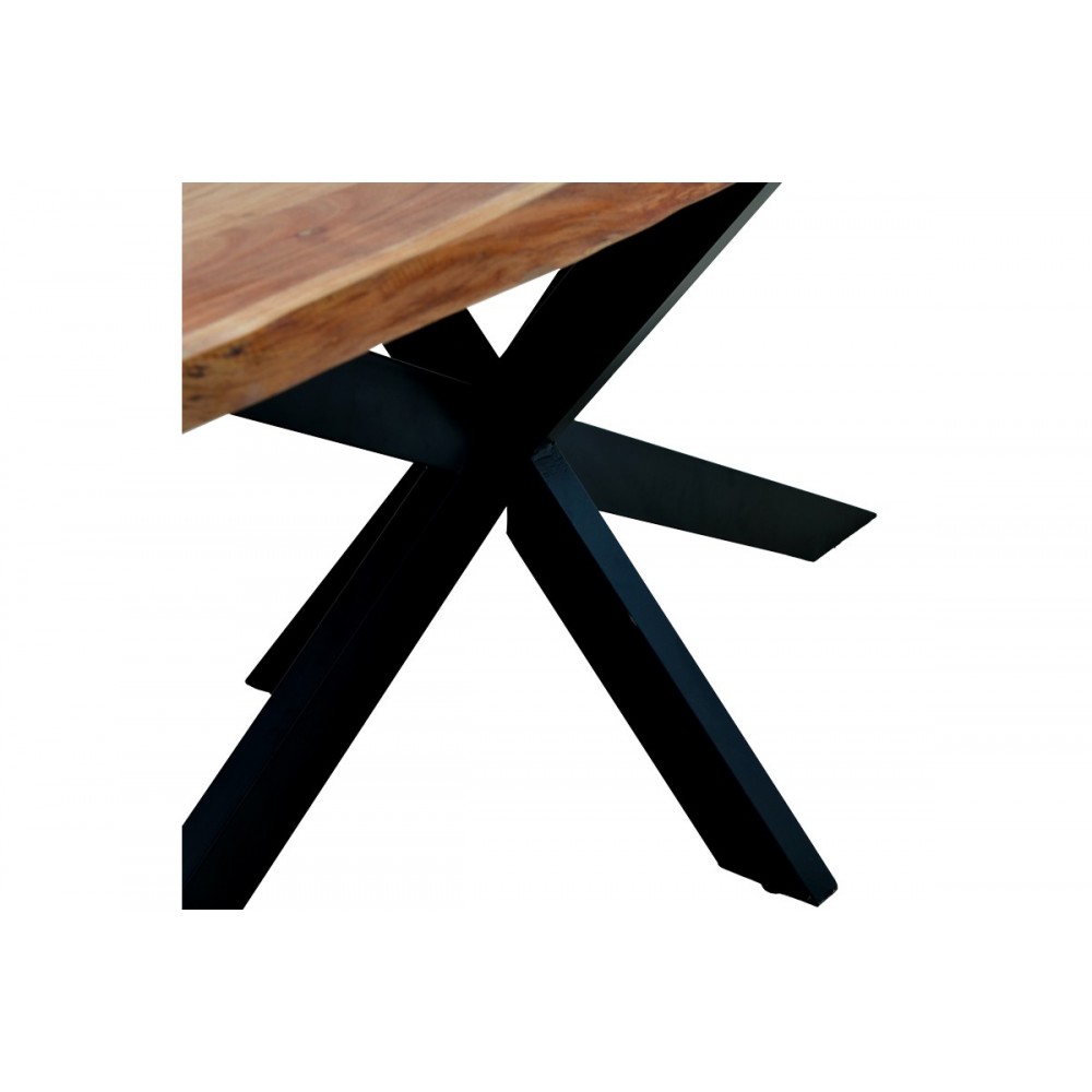 Τραπέζι "MILES" από ξύλο/μέταλλο σε χρώμα φυσικό/μαύρο 180x90x76