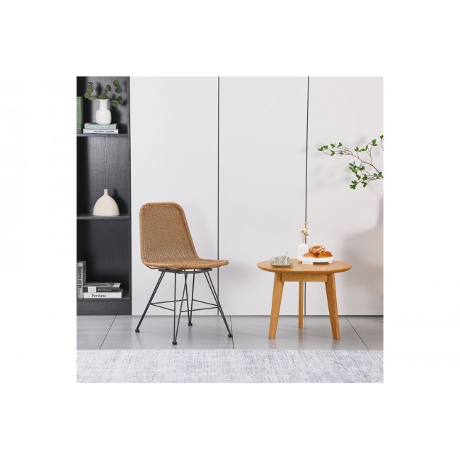 Καρέκλα "PAMELA" από pe rattan/μέταλλο σε χρώμα φυσικό/μαύρο 44x58x82