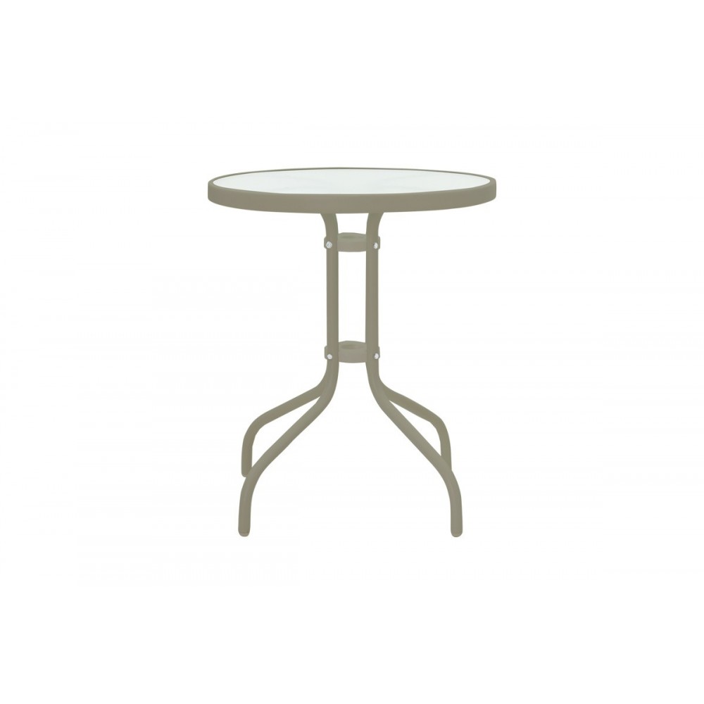 Τραπεζαρία 3τμχ "WATSON-TADE" από μέταλλο/γυαλί σε χρώμα σαμπανιζέ Φ60x70