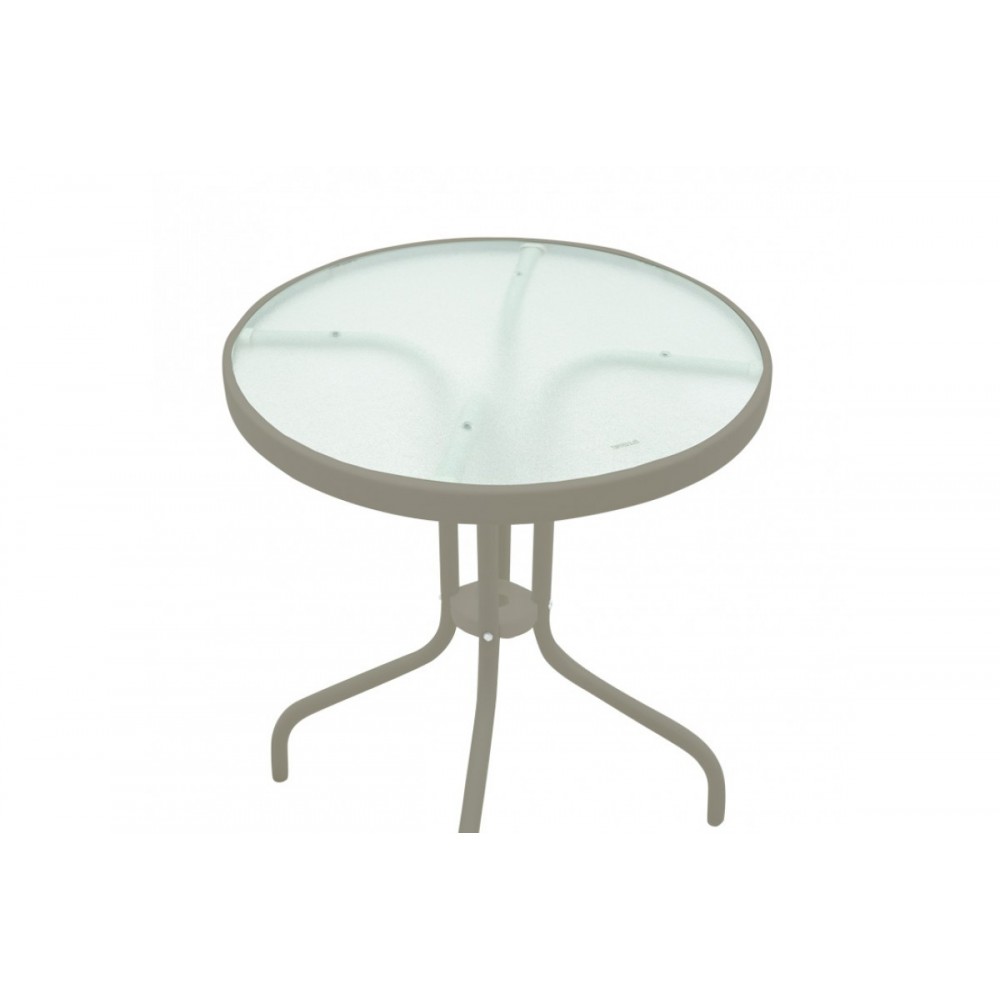 Τραπεζαρία 3τμχ "WATSON-TADE" από μέταλλο/γυαλί σε χρώμα σαμπανιζέ Φ60x70