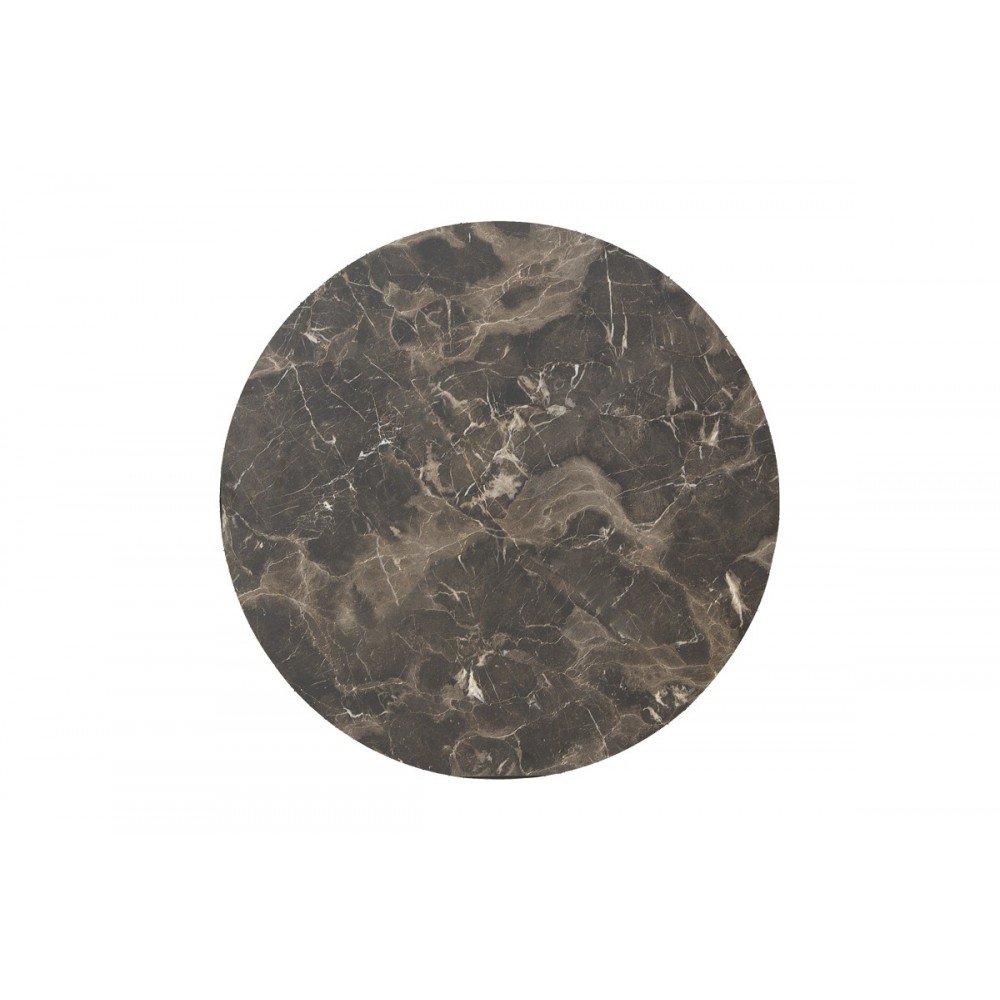 Επιφάνεια τραπεζιού "VERGIA" από HPL σε χρώμα ανθρακί με όψη μαρμάρου Φ69