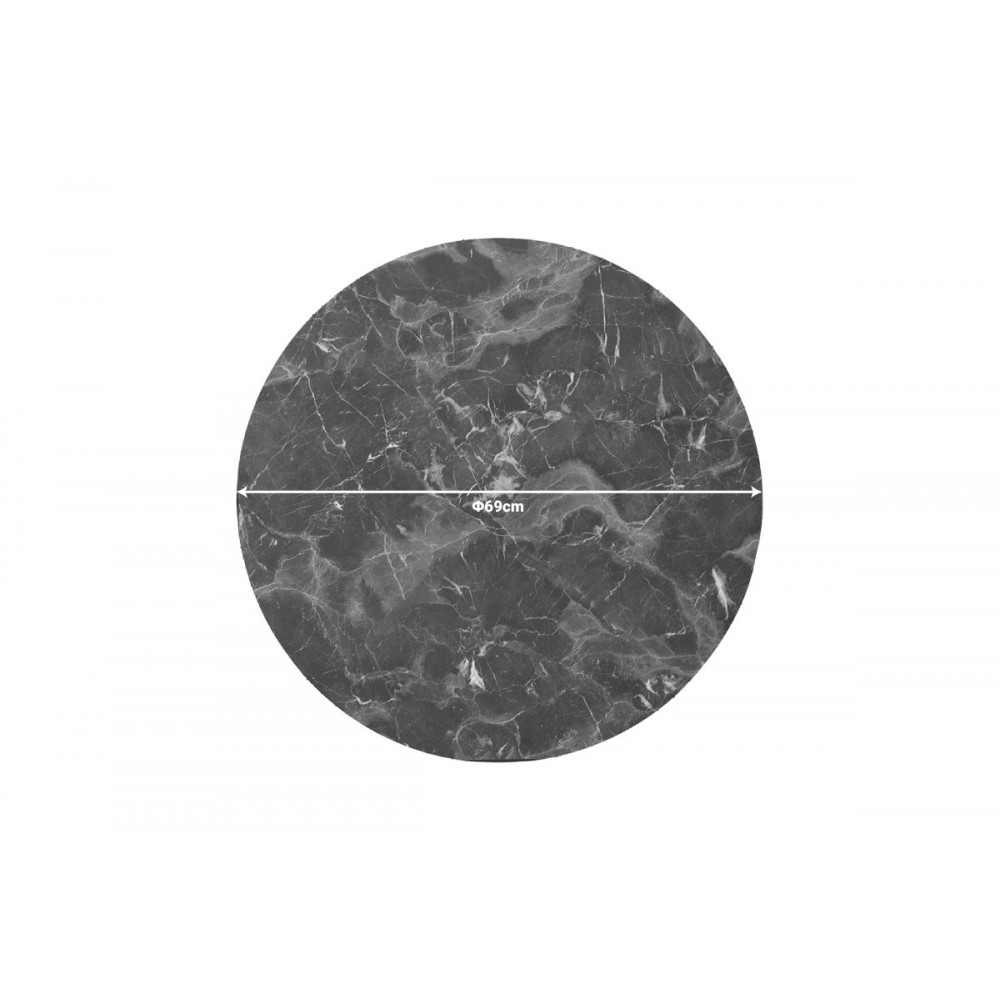 Επιφάνεια τραπεζιού "VERGIA" από HPL σε χρώμα ανθρακί με όψη μαρμάρου Φ69