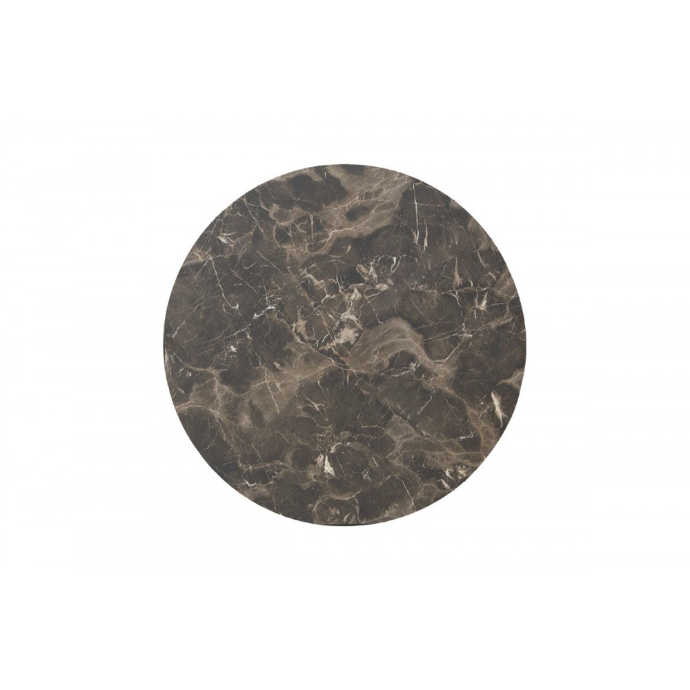 Επιφάνεια τραπεζιού "VERGIA" από HPL σε χρώμα ανθρακί με όψη μαρμάρου Φ60