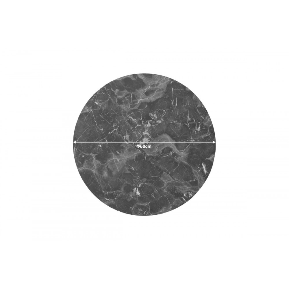 Επιφάνεια τραπεζιού "VERGIA" από HPL σε χρώμα ανθρακί με όψη μαρμάρου Φ60
