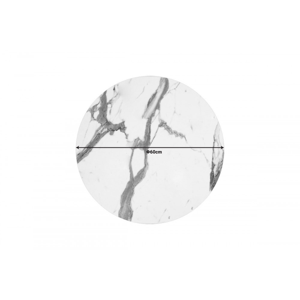 Επιφάνεια τραπεζιού "MELODY" από HPL σε χρώμα λευκό μαρμάρου 60x60
