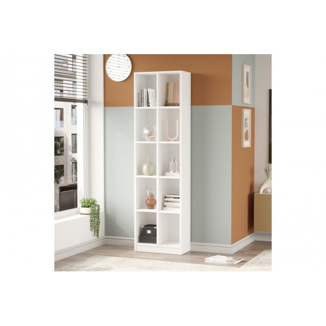 Βιβλιοθήκη "OTECA" σε χρώμα λευκό 51.1x25.4x180