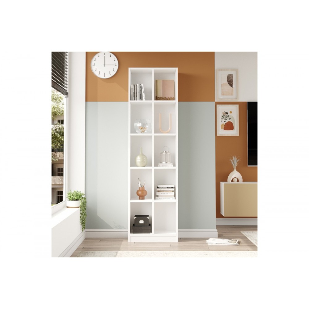 Βιβλιοθήκη "OTECA" σε χρώμα λευκό 51.1x25.4x180