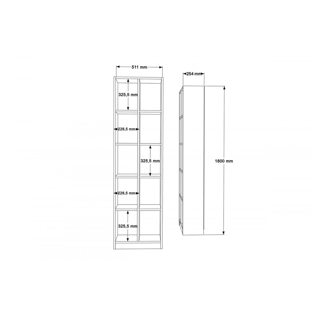 Βιβλιοθήκη "OTECA" σε χρώμα λευκό 51.1x25.4x180