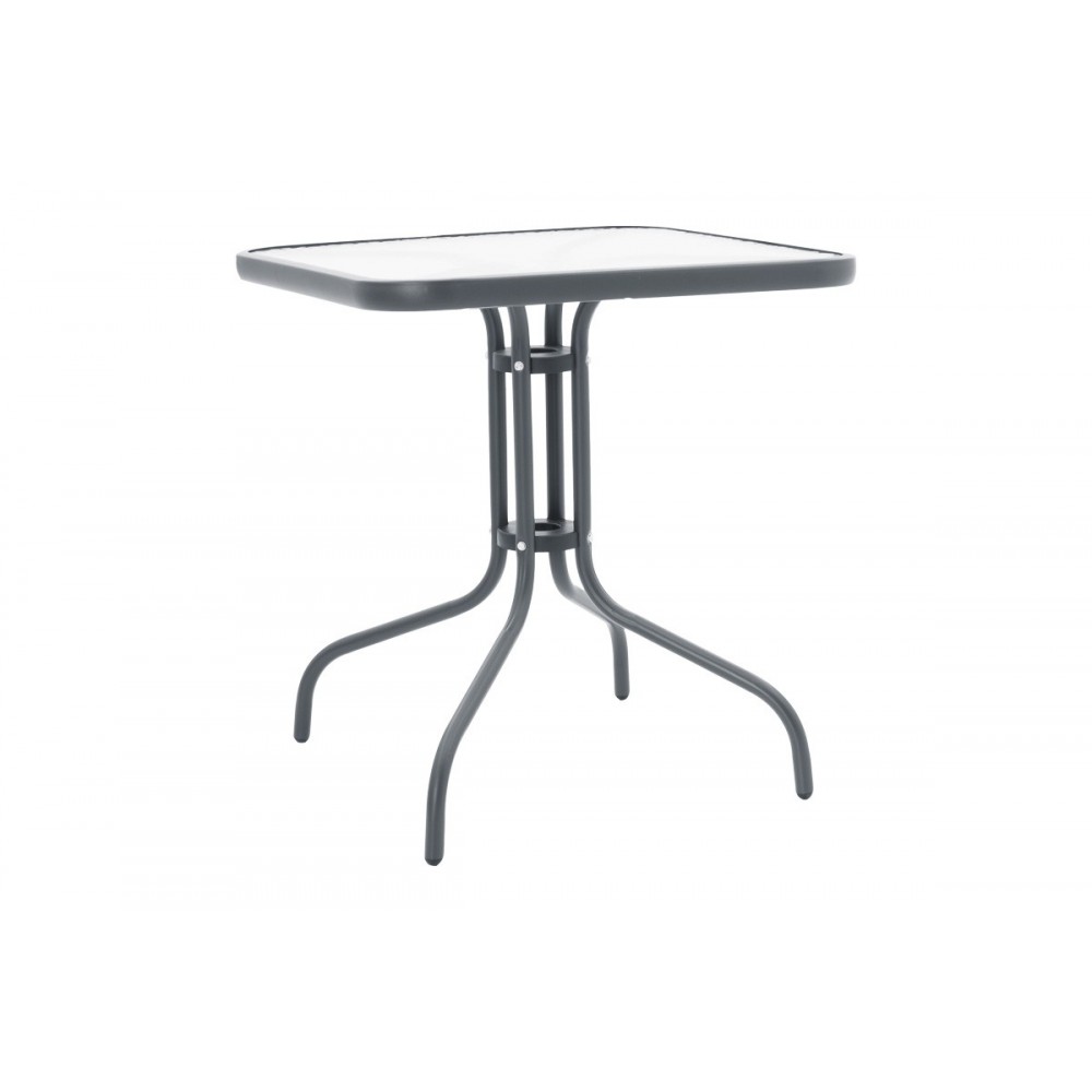 Τραπεζαρία 3τμχ "WATSON-LINDARIA" από μέταλλο/pe rattan σε χρώμα ανθρακί/φυσικό 70x70x70