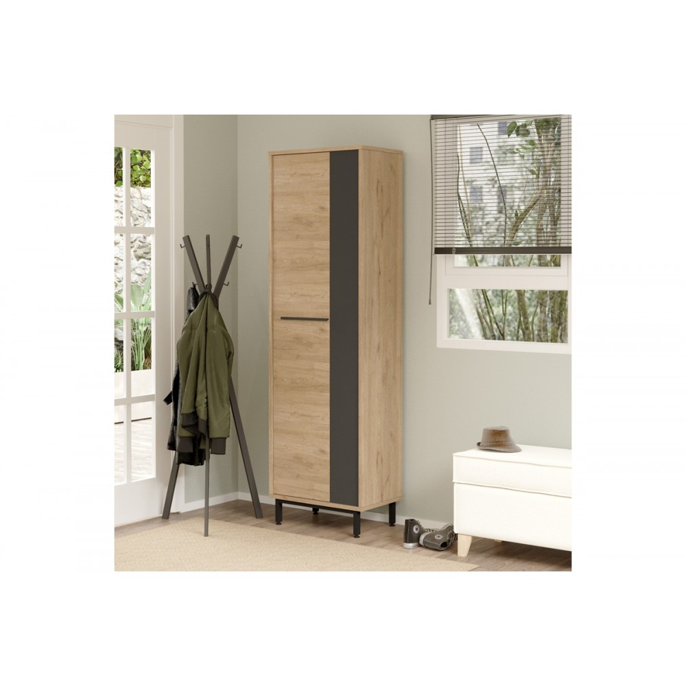 Παπουτσοθήκη "SCARPIERA" σε χρώμα φυσικό/ανθρακί 57.2x35.5x185.6