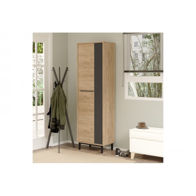 Παπουτσοθήκη "SCARPIERA" σε χρώμα φυσικό/ανθρακί 57.2x35.5x185.6