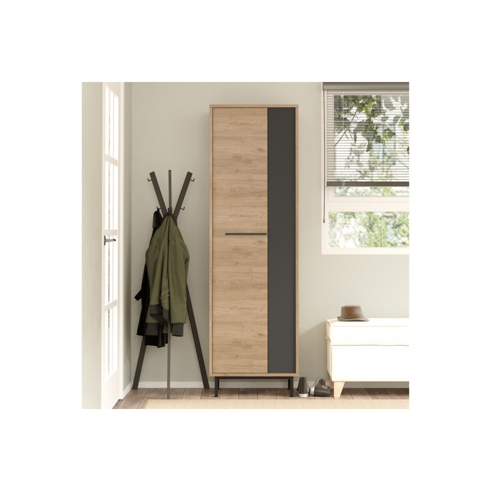 Παπουτσοθήκη "SCARPIERA" σε χρώμα φυσικό/ανθρακί 57.2x35.5x185.6