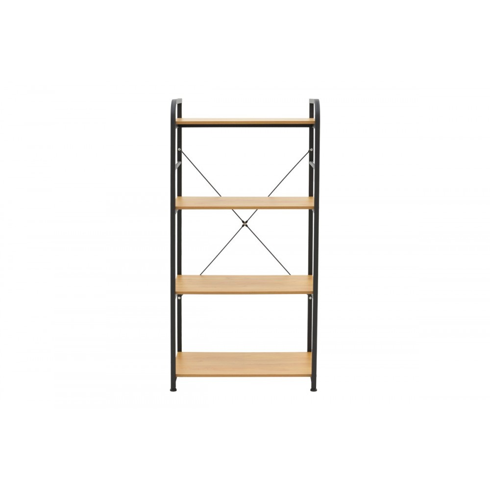 Ραφιέρα επιδαπέδια "DEPO" από μέταλλο/mdf σε χρώμα μαύρο/oak 60x40x120