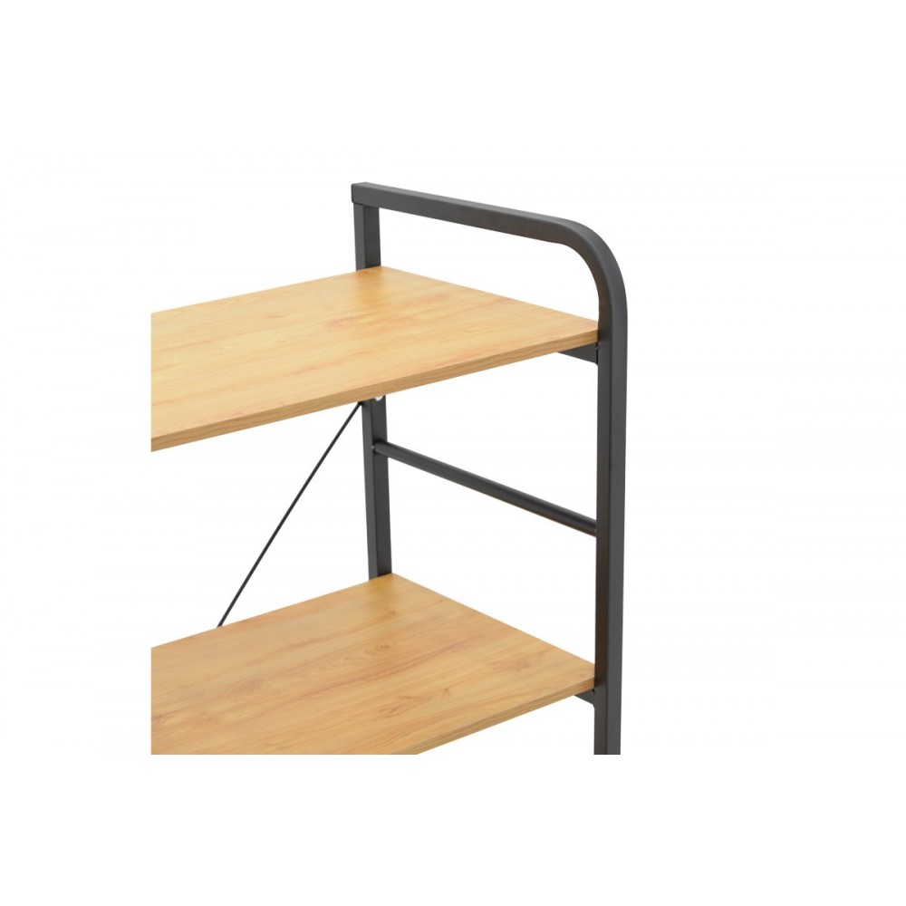 Ραφιέρα επιδαπέδια "DEPO" από μέταλλο/mdf σε χρώμα μαύρο/oak 60x40x120