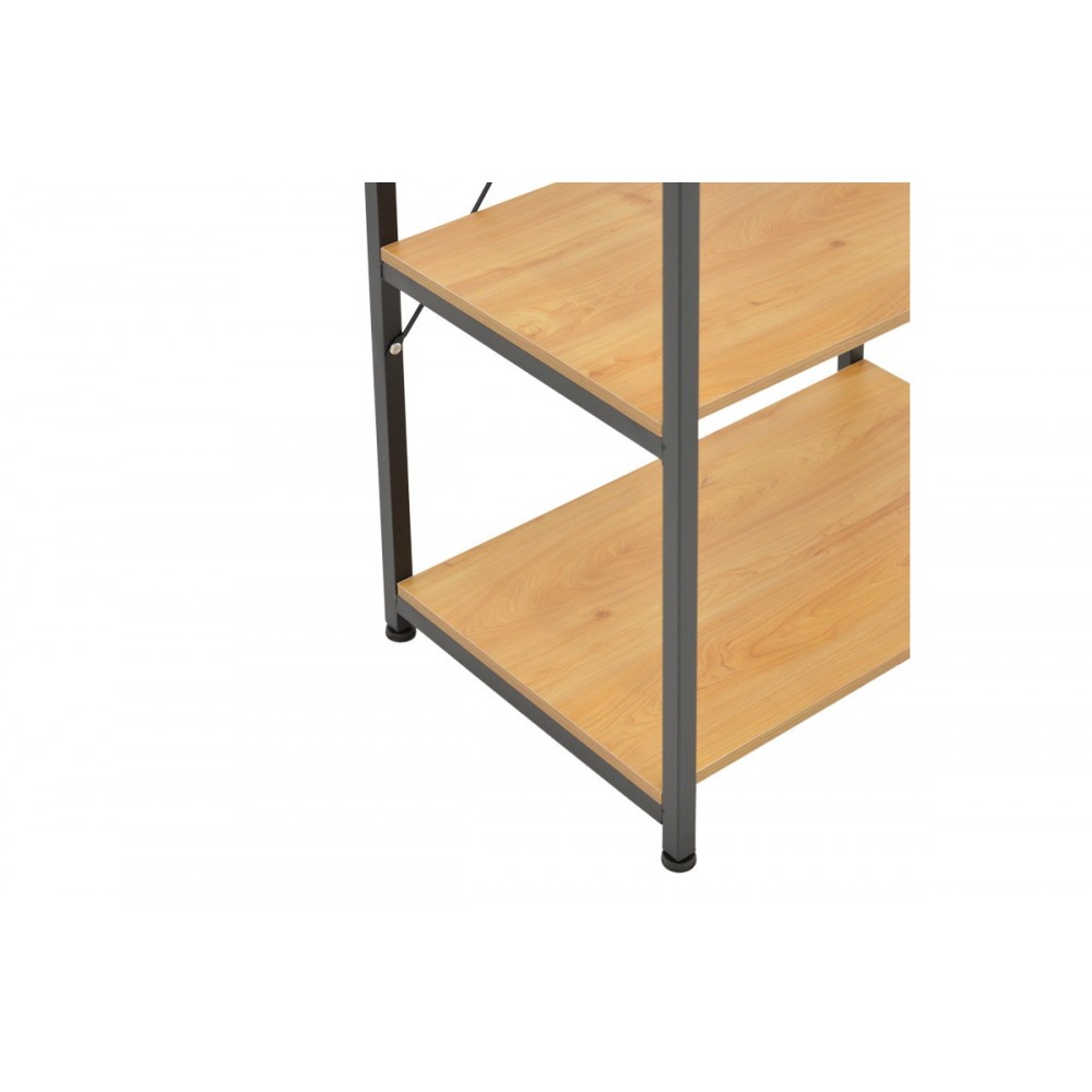 Ραφιέρα επιδαπέδια "DEPO" από μέταλλο/mdf σε χρώμα μαύρο/oak 60x40x120