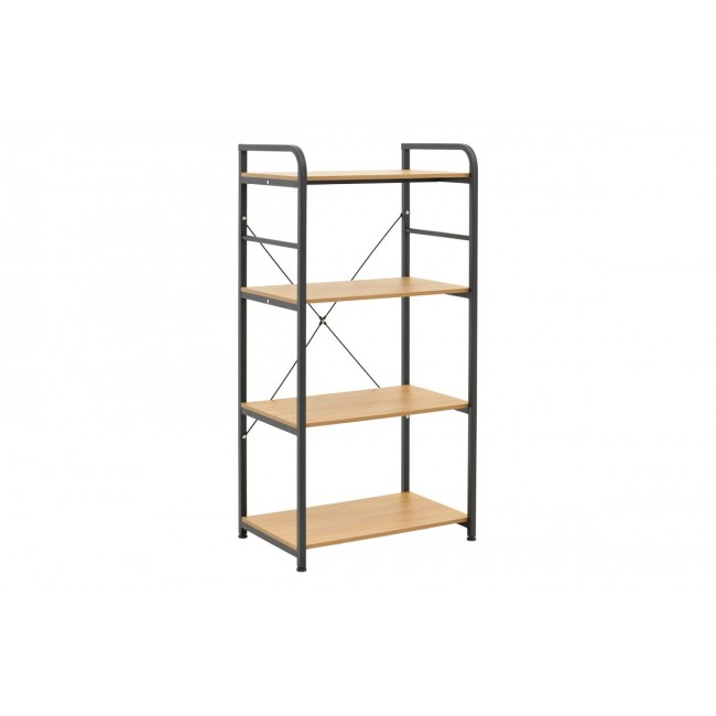 Ραφιέρα επιδαπέδια "DEPO" από μέταλλο/mdf σε χρώμα μαύρο/oak 60x40x120