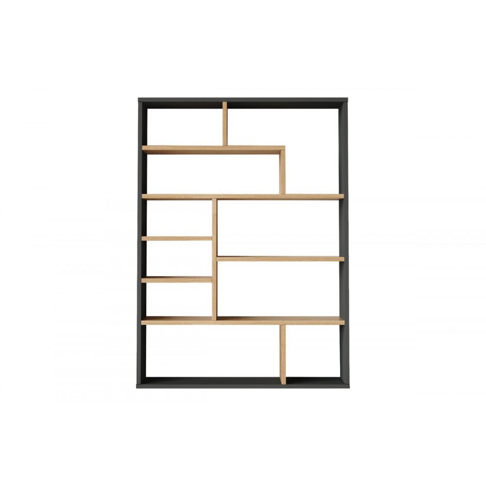 Βιβλιοθήκη "DECORA" σε χρώμα φυσικό/ανθρακί 90x22x123.6