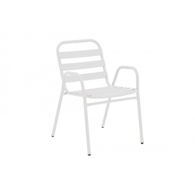 Τραπεζαρία 3τμχ "WATSON-SUSSIE" από μέταλλο/γυαλί σε χρώμα λευκό Φ60x70