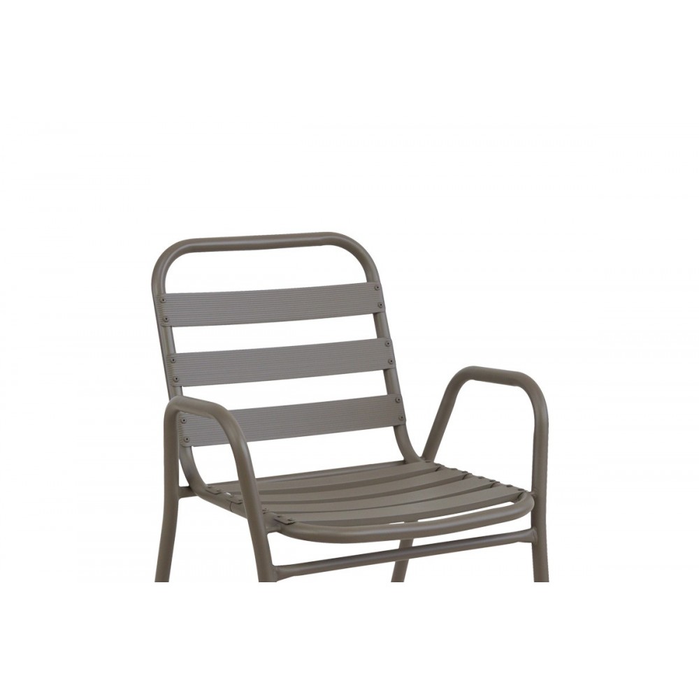 Τραπεζαρία 3τμχ "WATSON-SUSSIE" από μέταλλο/γυαλί σε χρώμα σαμπανιζέ Φ60x70