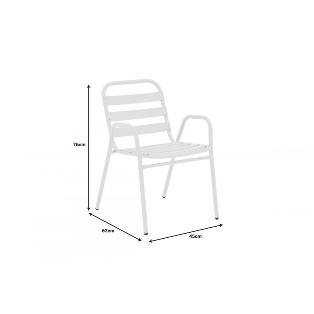 Τραπεζαρία 3τμχ "WATSON-SUSSIE" από μέταλλο/γυαλί σε χρώμα λευκό 70x70x70