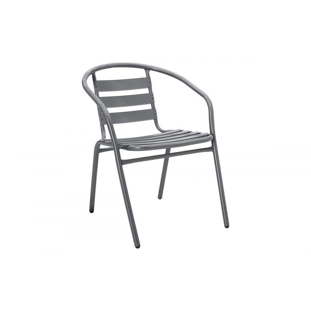 Τραπεζαρία 3τμχ "WATSON-TADE" από μέταλλο/γυαλί σε χρώμα ανθρακί Φ60x70