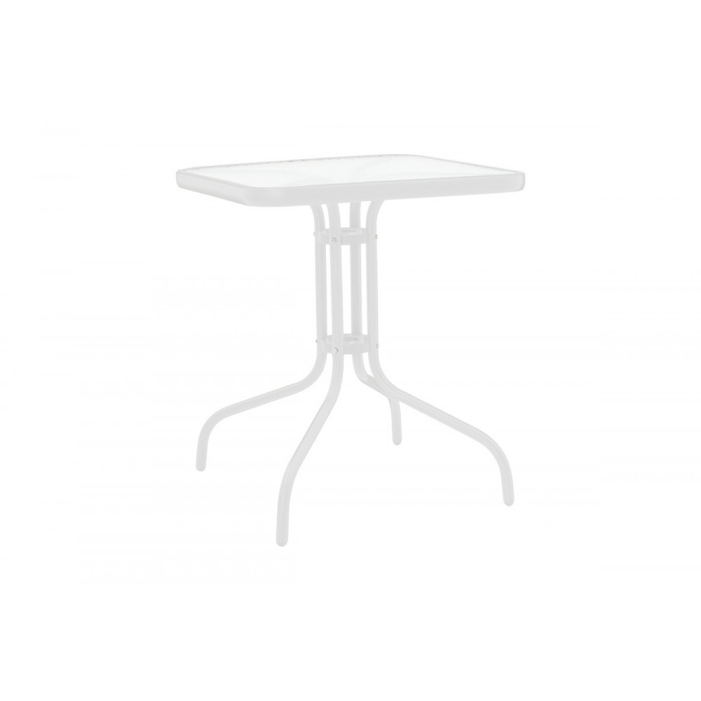 Τραπεζαρία 'WATSON-CALAN" από μέταλλο/γυαλί σε χρώμα λευκό/καφέ 70x70x70