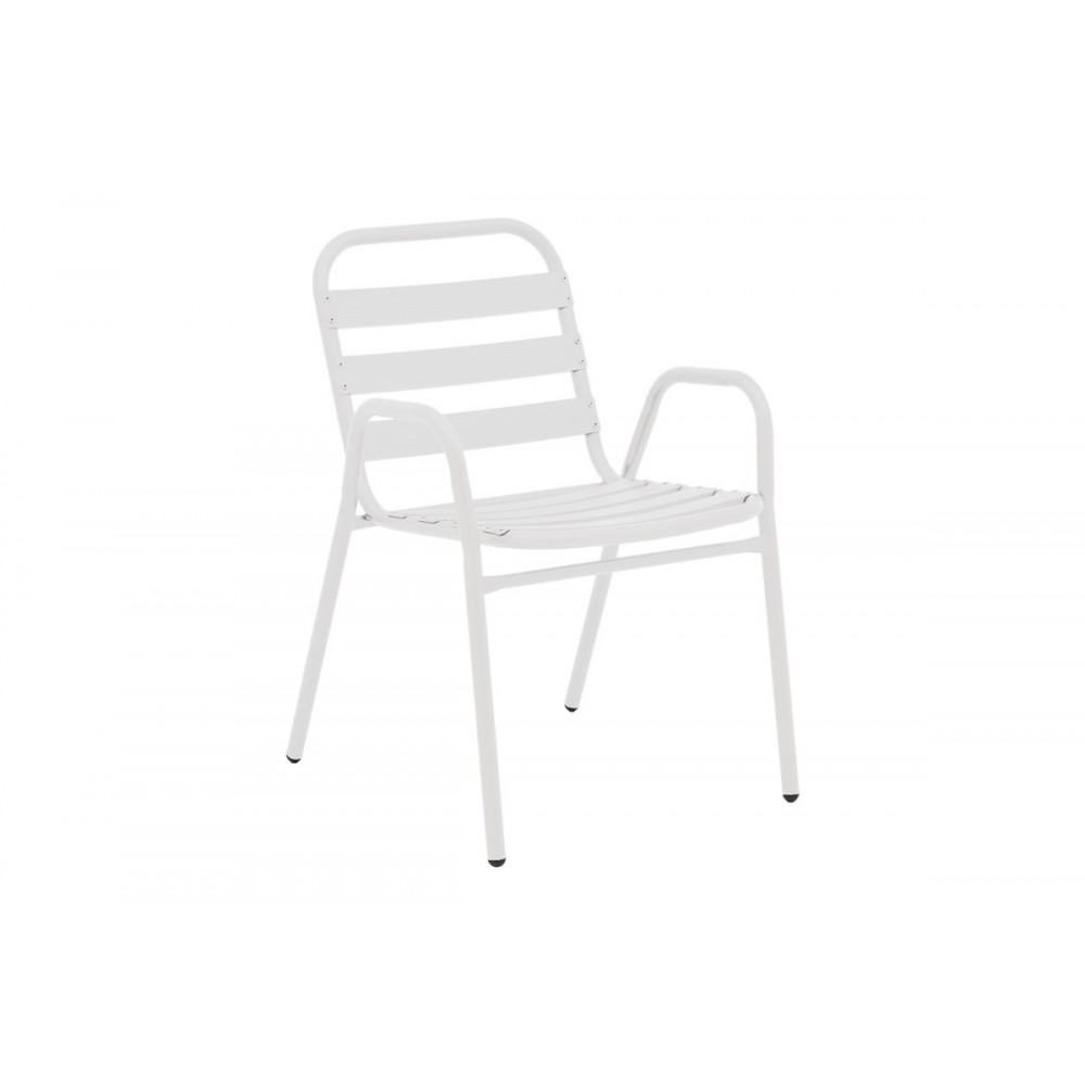 Τραπεζαρία 3τμχ "VERGO-SUSSIE" από μέταλλο σε χρώμα λευκό Φ60x70