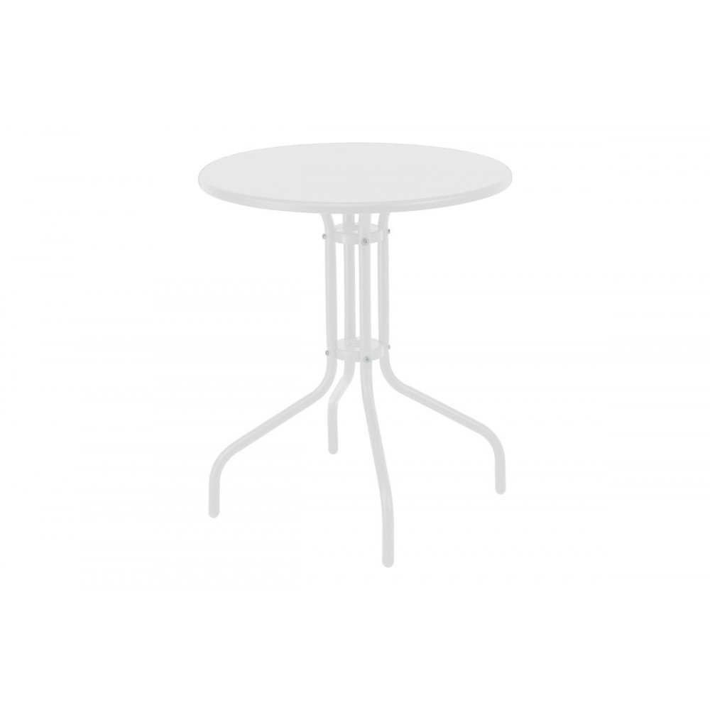 Τραπεζαρία 3τμχ "VERGO-SUSSIE" από μέταλλο σε χρώμα λευκό Φ60x70