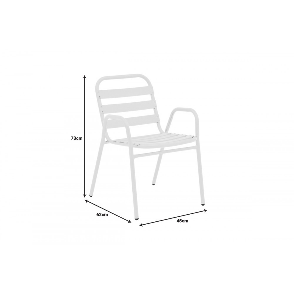 Τραπεζαρία 3τμχ "VERGO-SUSSIE" από μέταλλο σε χρώμα λευκό Φ60x70