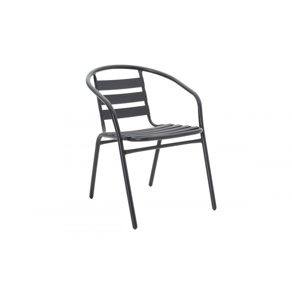 Τραπεζαρία 3τμχ "VERGO-TADE" από μέταλλο σε χρώμα μαύρο Φ60x70