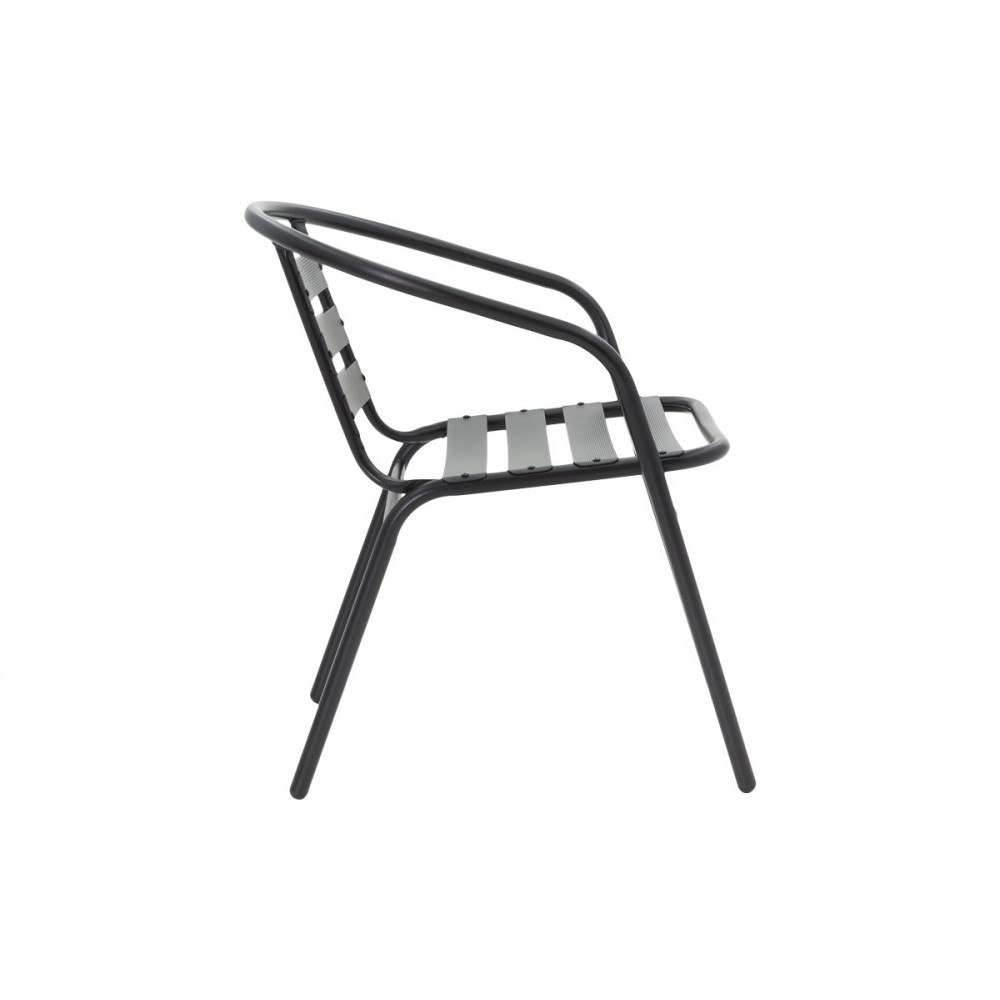 Τραπεζαρία 3τμχ "VERGO-TADE" από μέταλλο σε χρώμα μαύρο Φ60x70