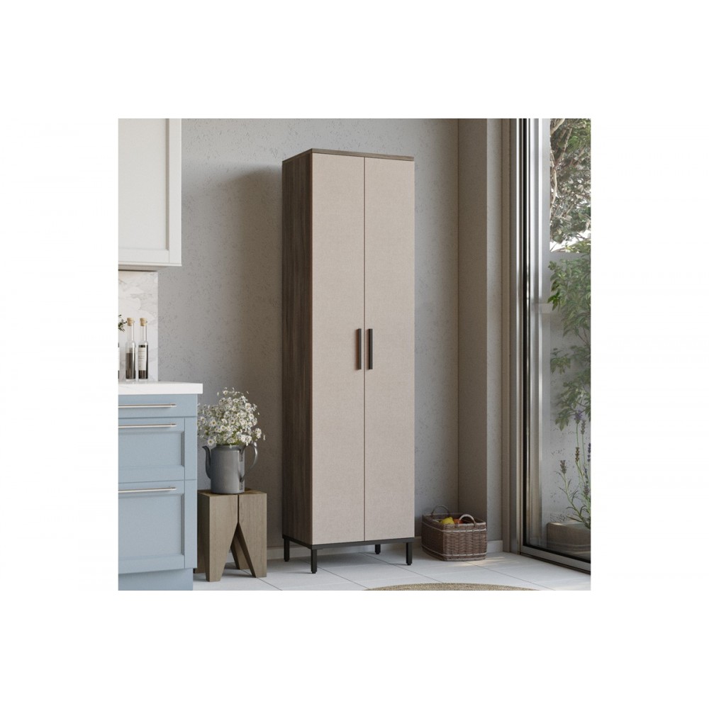 Ντουλάπι-στήλη "CAMBI" σε χρώμα καφέ/ανθρακί 50x35.5x183.6