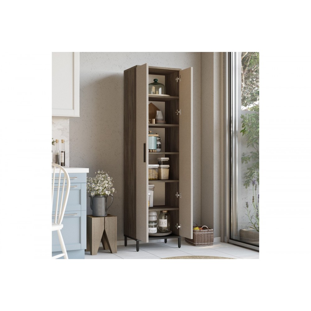 Ντουλάπι-στήλη "CAMBI" σε χρώμα καφέ/ανθρακί 50x35.5x183.6