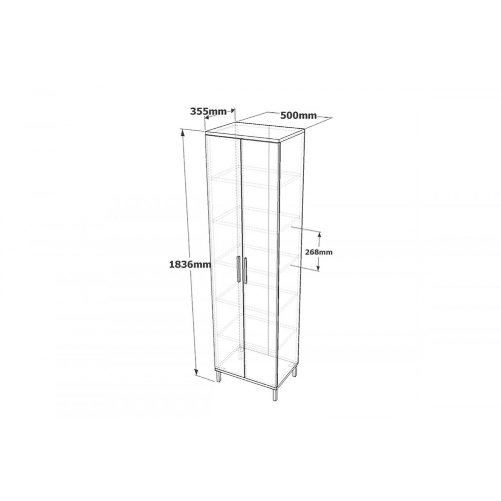 Ντουλάπι-στήλη "CAMBI" σε χρώμα καφέ/ανθρακί 50x35.5x183.6