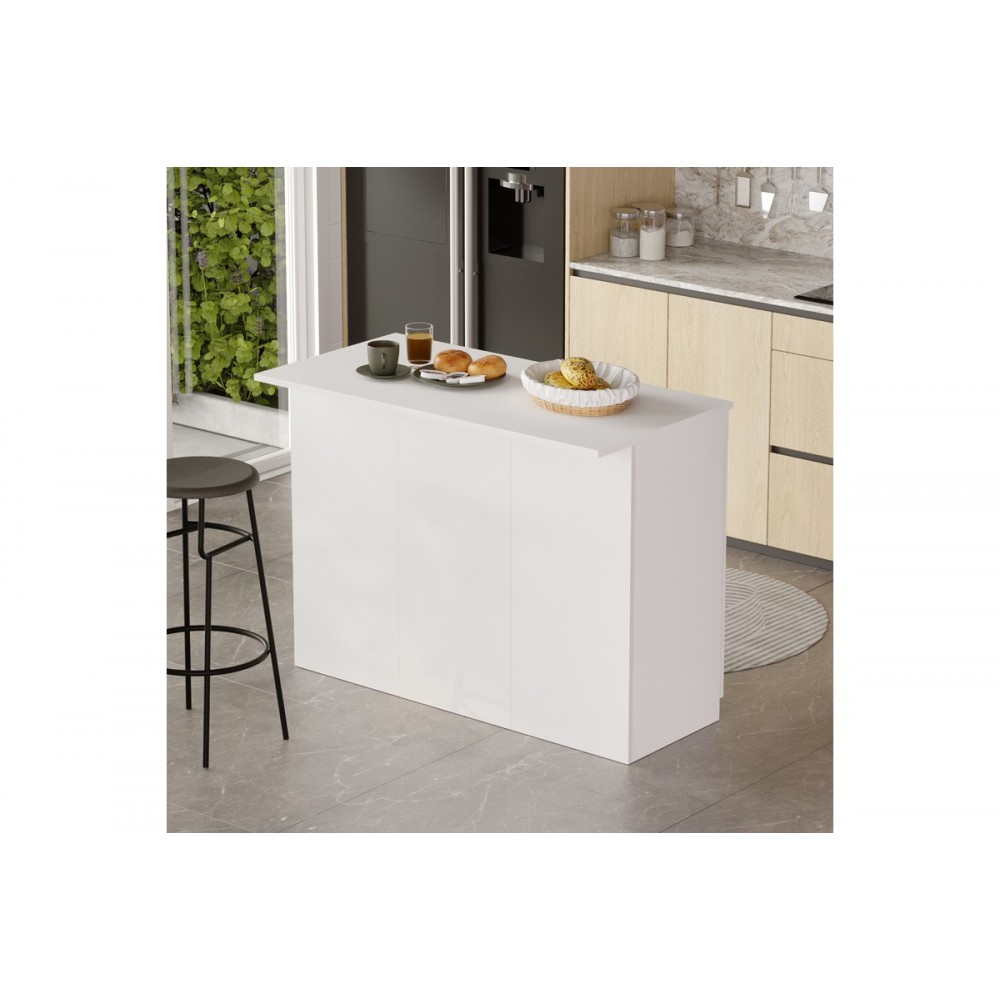 Τραπέζι-πάγκος "KOGILE" σε χρώμα λευκό 120x60x88.2